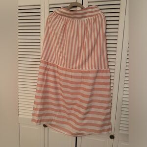 Pink and white striped maxi skirt from Pink Lily. Brand new